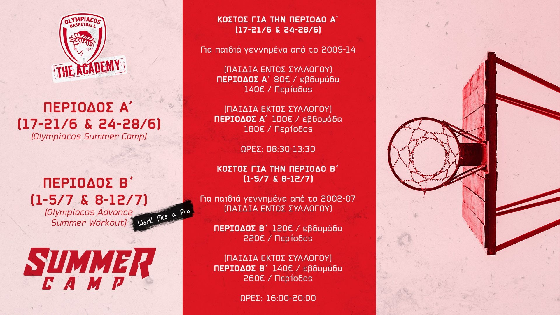 Olympiacos BC The Academy: Summer Camp 2019!
