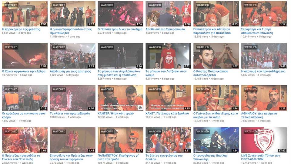 Έσπασε τα κοντέρ το Olympiacos BC TV